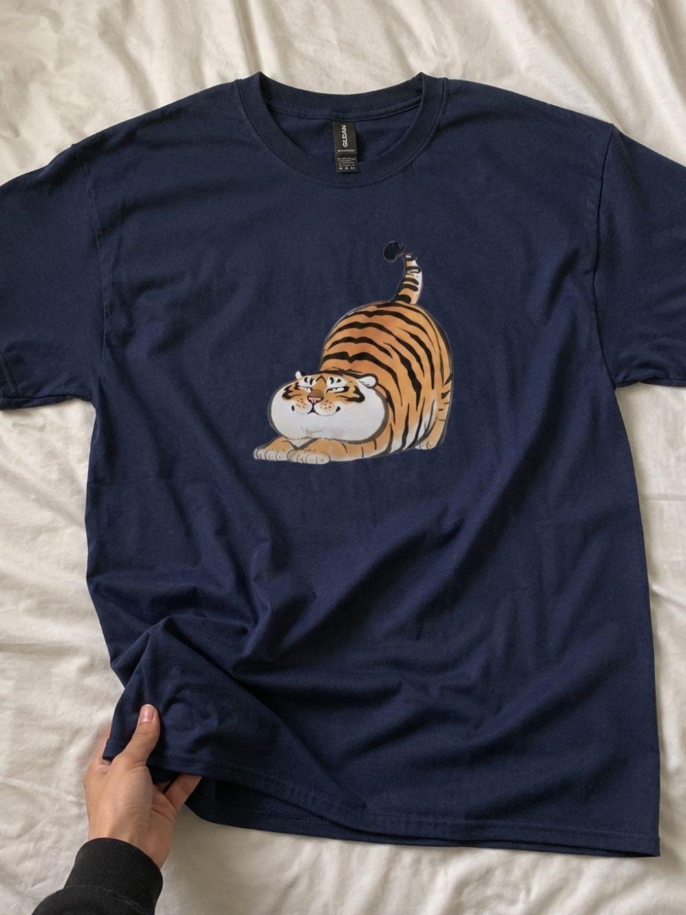 ComfortFit Navy Cat T-Shirt with Playful Tiger Print